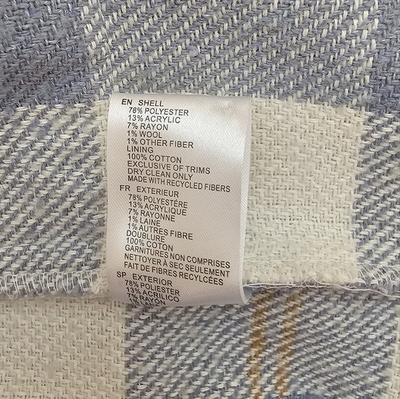 Blue and White plaid Rd Style Shacket - Picture 2 of 2